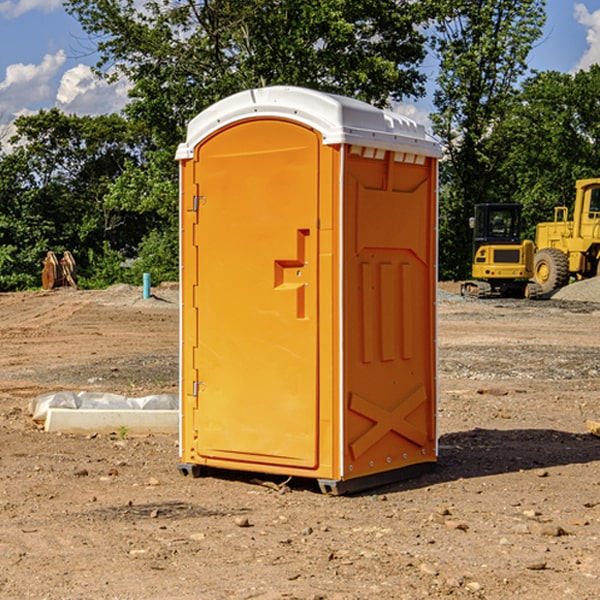 how often are the portable restrooms cleaned and serviced during a rental period in Kerman